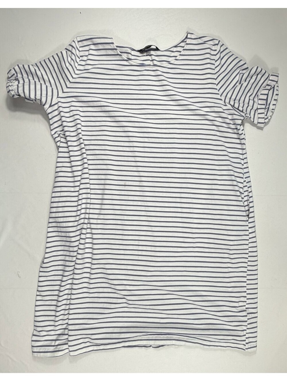 Davi & Dani Women's 3XL Striped Cotton Tunic with buttin details